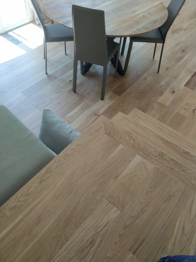Parquet Design Parquet Scala vernis mat posé dans une villa à Biot