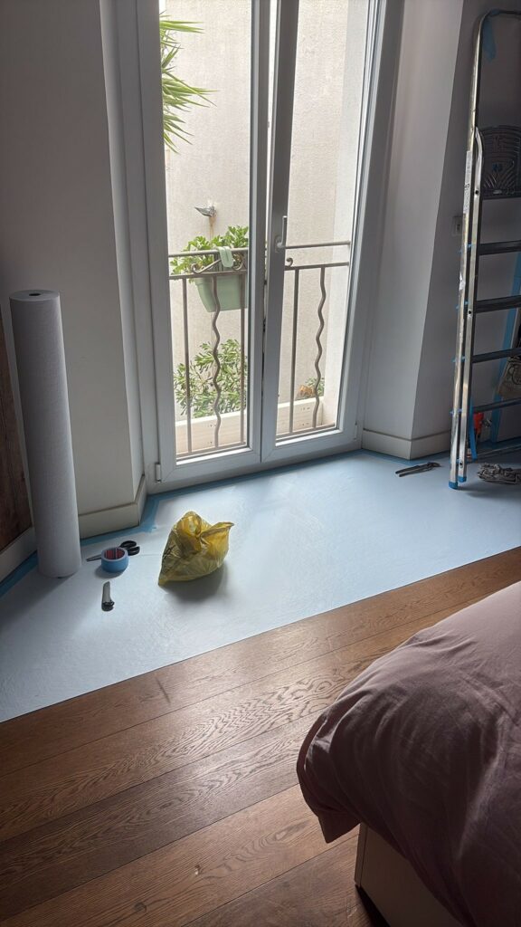 Sol stratifié Quick-Step Classic chêne marron cacao posé au Cannet